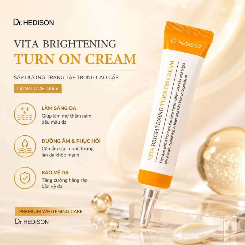Sáp dưỡng dưỡng sáng da & hỗ trợ giảm thâm nám Vita Brightening Turn On Cream Dr.HEDISON 30ml