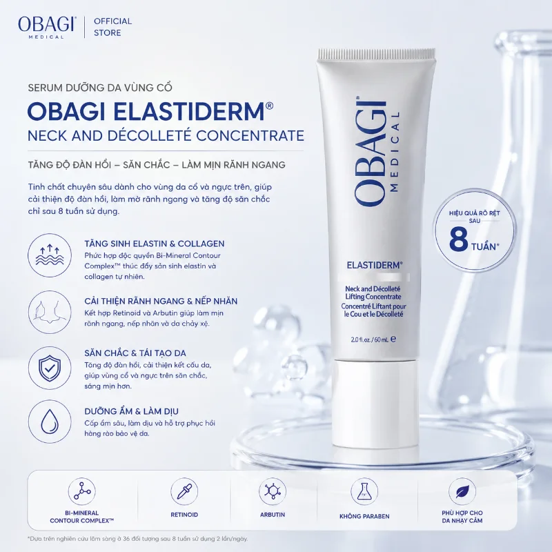 Serum Dưỡng Da Vùng Cổ Obagi ELASTIderm Neck and Décolleté Concentrate – Cải Thiện Nếp Nhăn, Độ Săn Chắc
