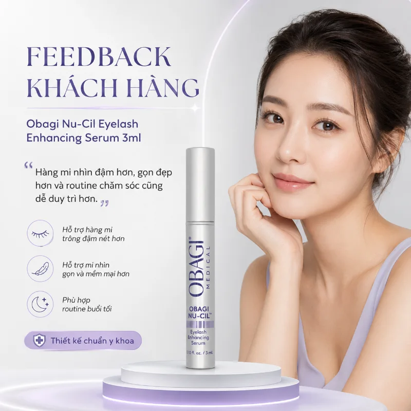 Serum Dưỡng Mi Obagi Nu-Cil Eyelash Enhancing Serum 3ml – Hỗ Trợ Hàng Mi Dài, Dày Và Khỏe Hơn