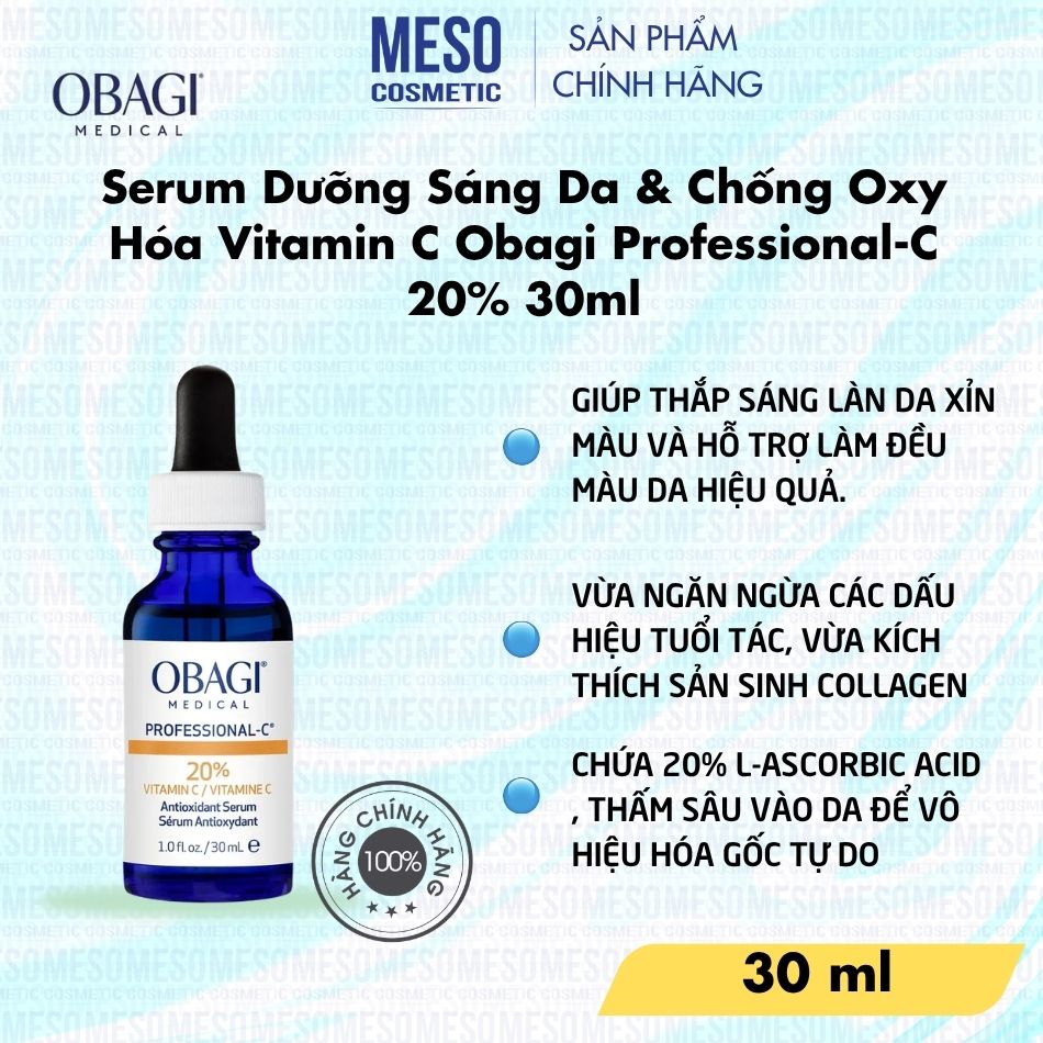 Serum Dưỡng Sáng Da & Chống Oxy Hóa Vitamin C Obagi Professional-C 20% 30ml