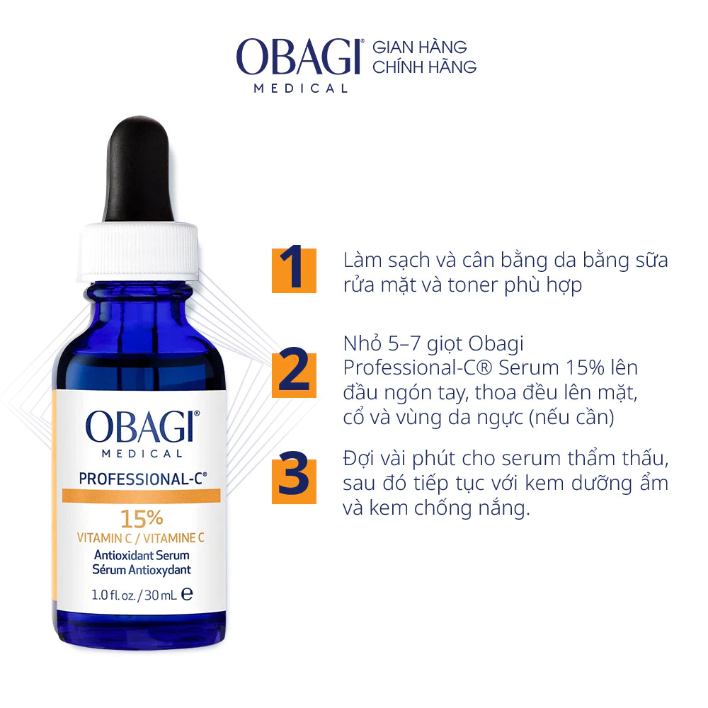 Serum Dưỡng Sáng Da & Ngăn Ngừa Lão Hóa Vitamin C Obagi Professional-C 15% 30ml
