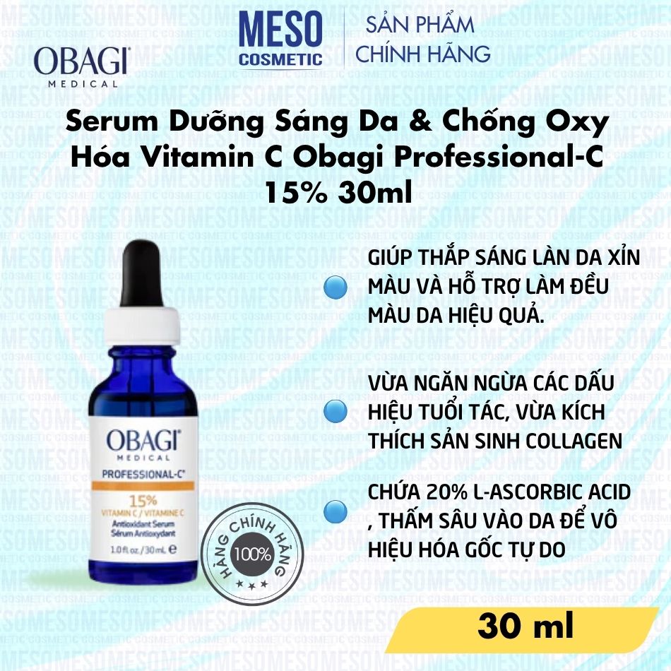 Serum Dưỡng Sáng Da & Ngăn Ngừa Lão Hóa Vitamin C Obagi Professional-C 15% 30ml
