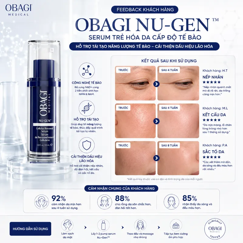 Serum Obagi NU-GEN™ Kích Hoạt Năng Lượng Tế Bào, Chống Lão Hóa Da