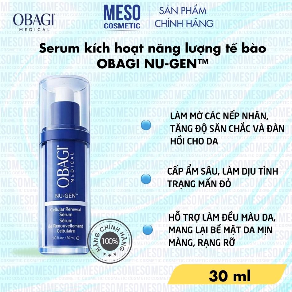 Serum Obagi NU-GEN™ Kích Hoạt Năng Lượng Tế Bào, Chống Lão Hóa Da