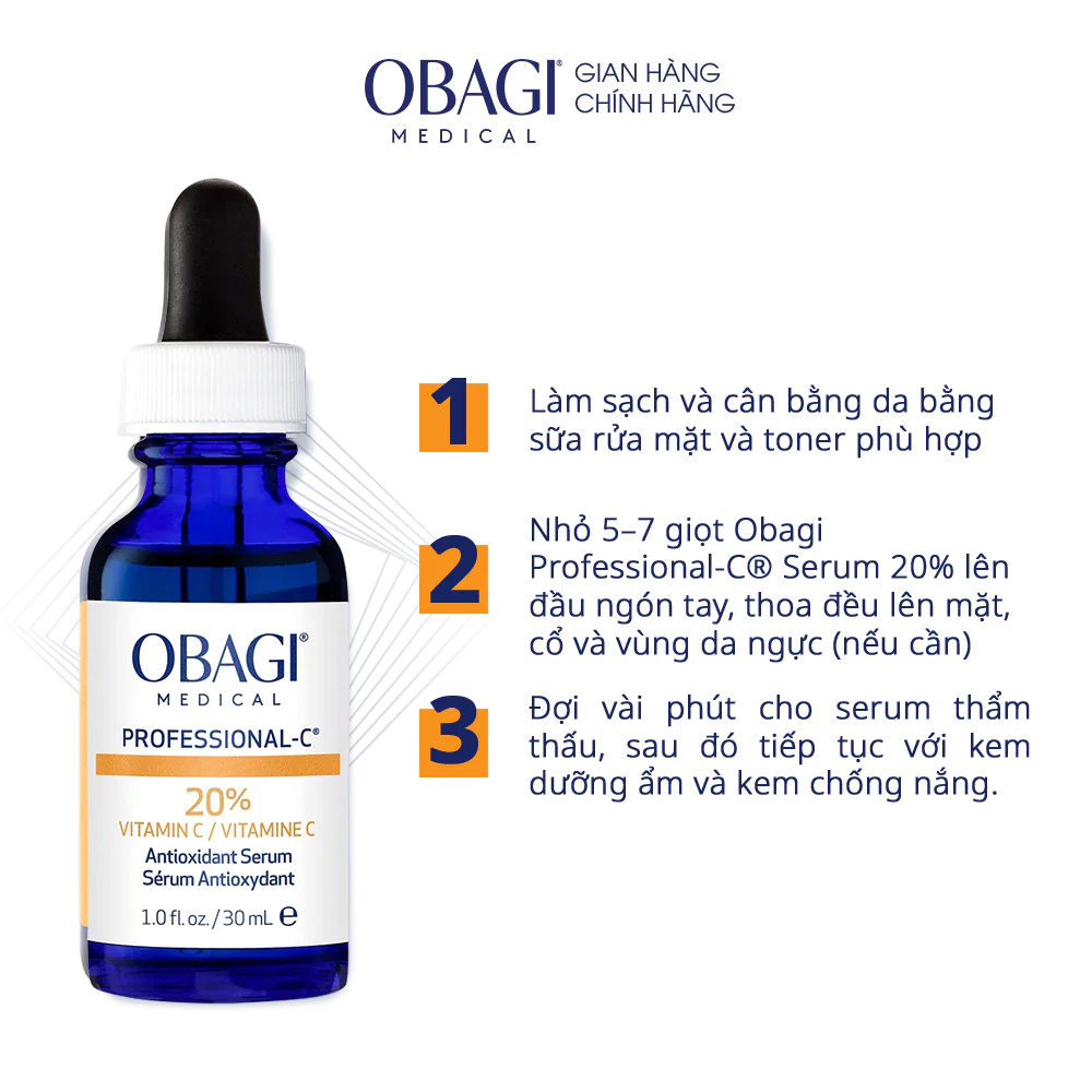 Serum Dưỡng Sáng Da & Chống Oxy Hóa Vitamin C Obagi Professional-C 20% 30ml