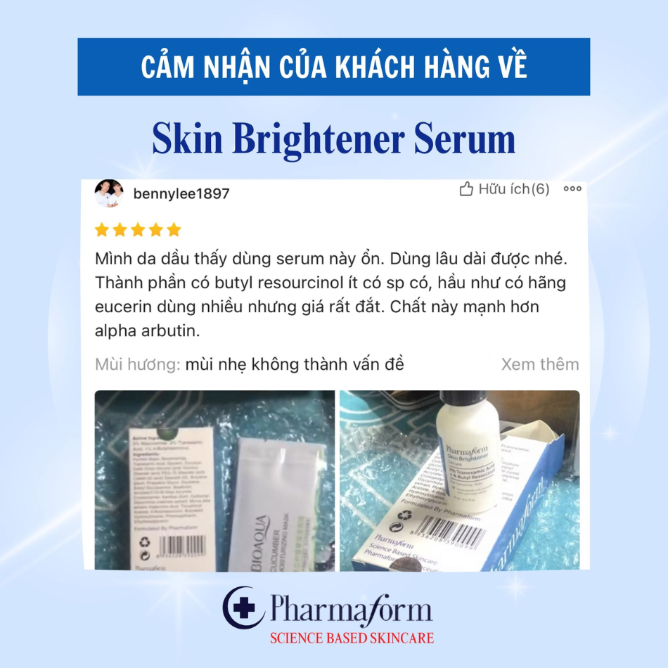 Serum hỗ trợ mờ nám, dưỡng sáng da Pharmaform Skin Brightener Serum