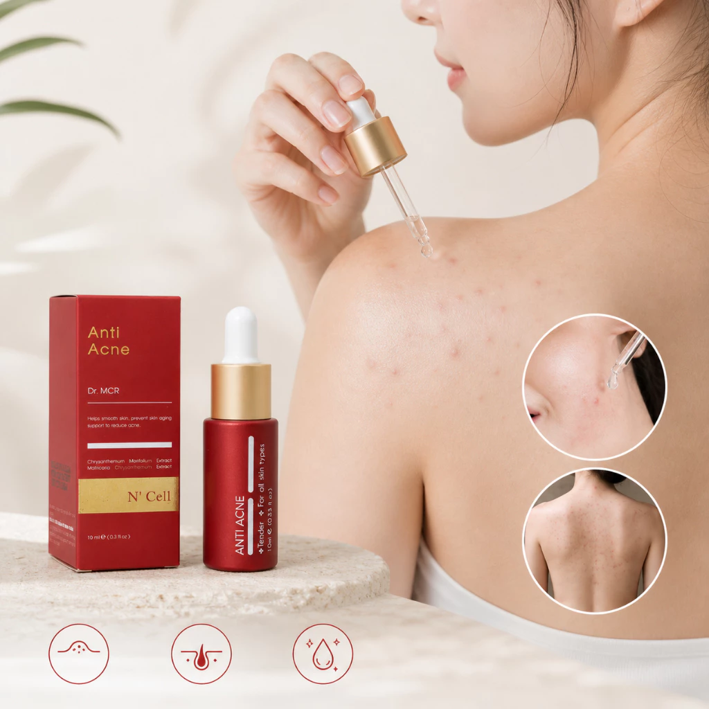 Serum Hỗ Trợ Giảm Mụn Lưng, Viêm Nang Lông N'Cell Anti Acne Serum 20ml