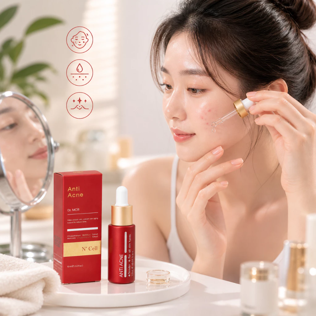 Serum Hỗ Trợ Giảm Mụn Lưng, Viêm Nang Lông N'Cell Anti Acne Serum 20ml