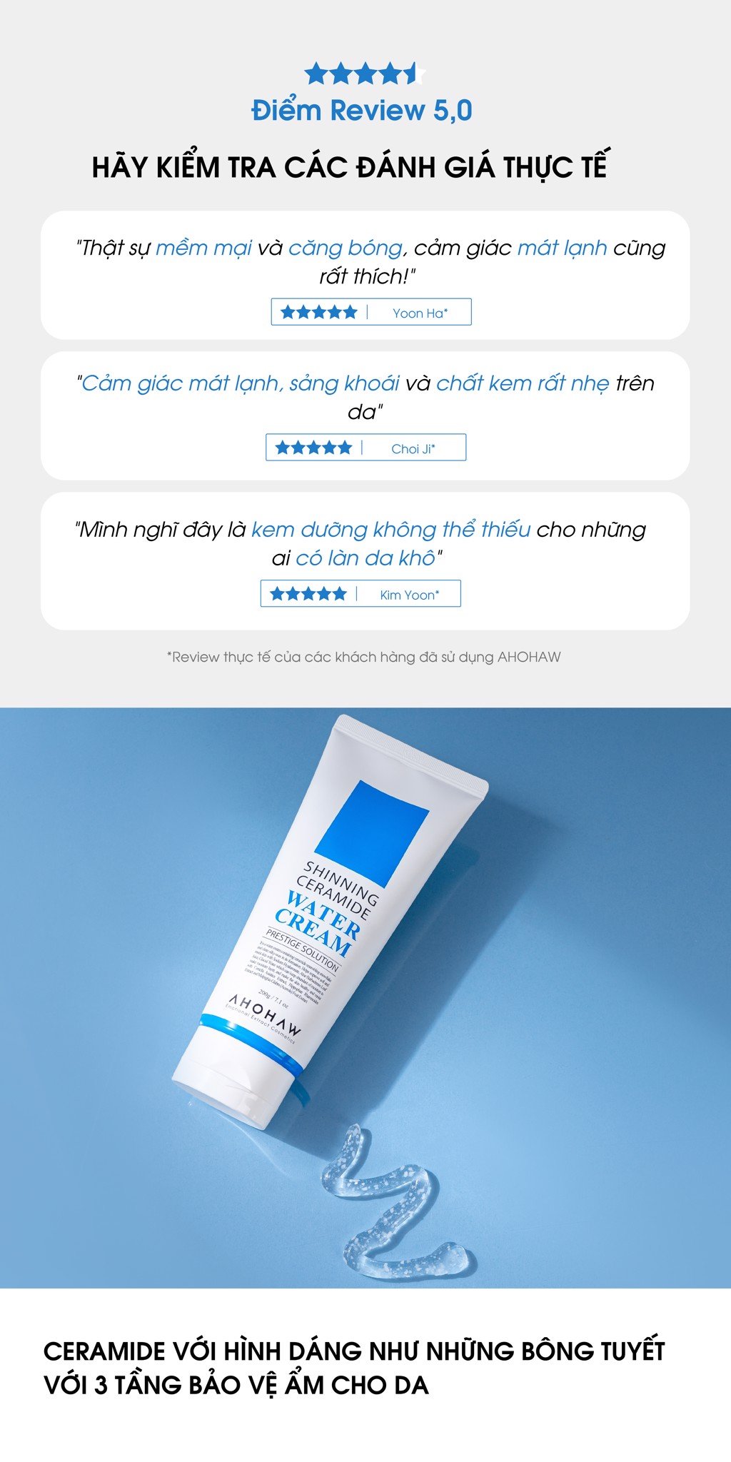 Shinning Ceramide Water Cream - Kem Dưỡng Siêu Cấp Nước & Phục Hồi Hàng Rào Bảo Vệ Da - 80gr/200gr