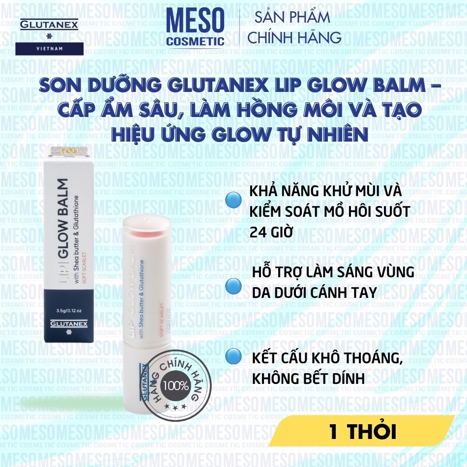 Son Dưỡng Glutanex Lip Glow Balm – Cấp Ẩm Sâu, Làm Hồng Môi Và Tạo Hiệu Ứng Glow Tự Nhiên