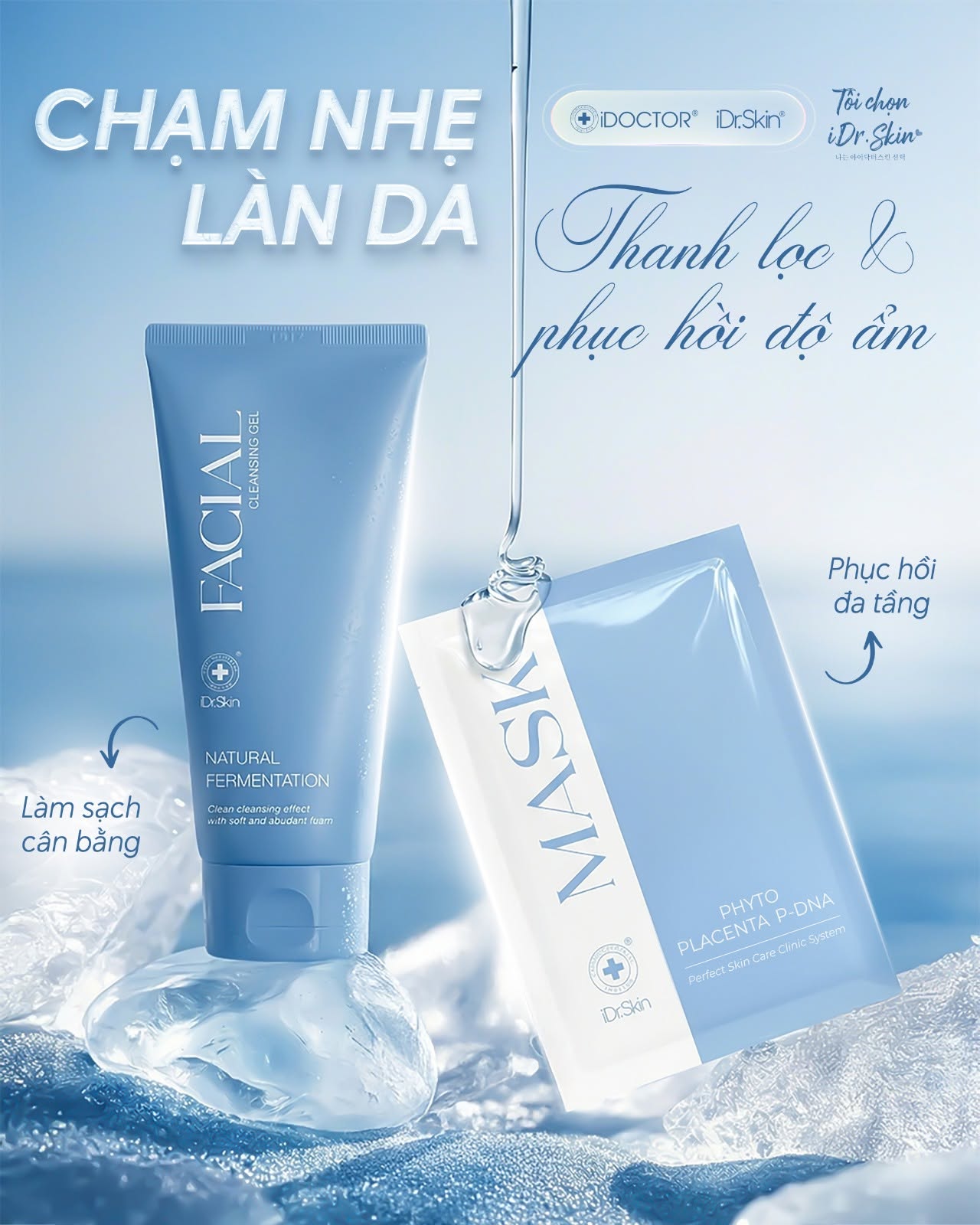 Sữa Rửa Mặt Làm Sạch Sâu Cho Da Dầu Mụn iDr.Skin Facial Cleansing Gel 120g