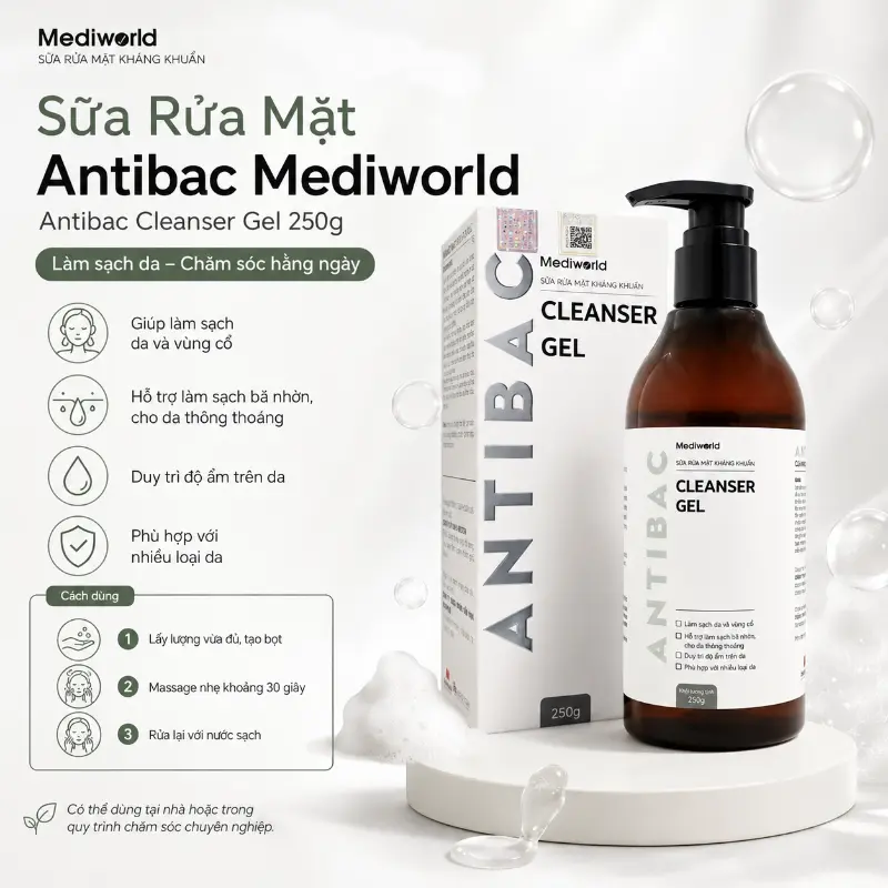 Sữa Rửa Mặt Mediworld Antibac Cleanser Gel 250g