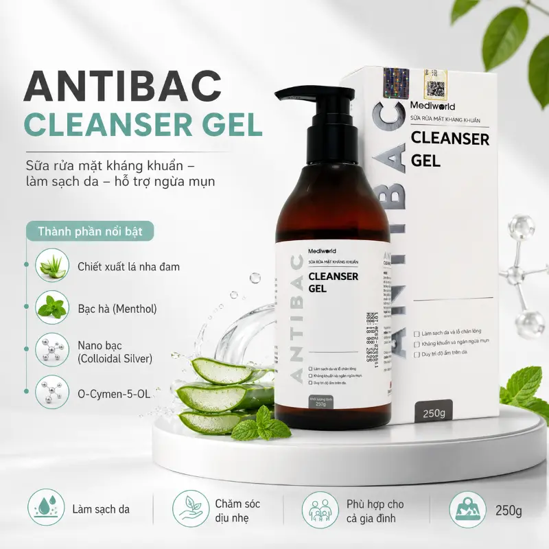 Sữa Rửa Mặt Mediworld Antibac Cleanser Gel 250g