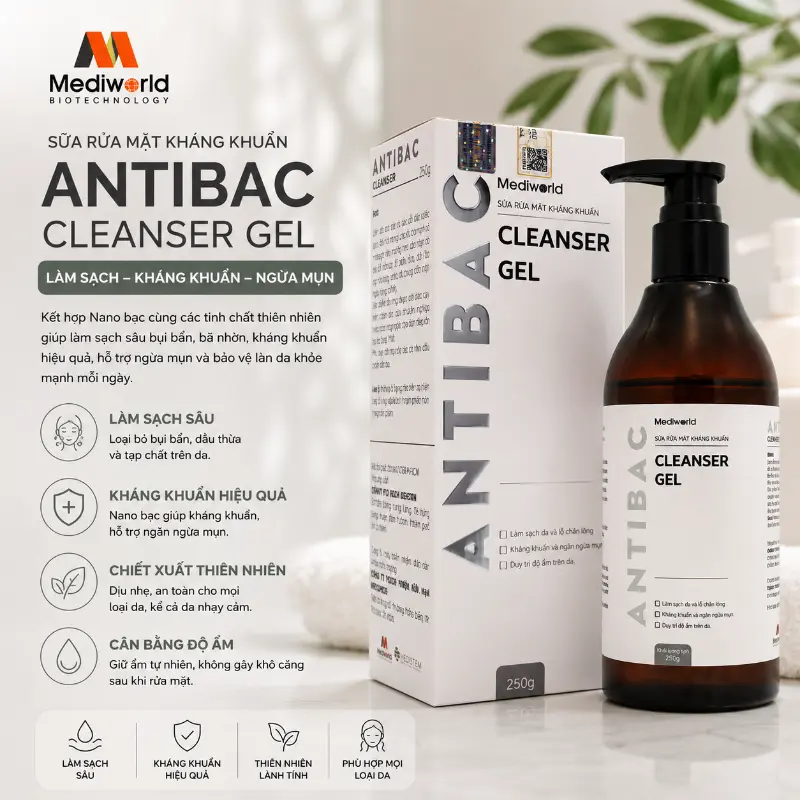 Sữa Rửa Mặt Mediworld Antibac Cleanser Gel 250g
