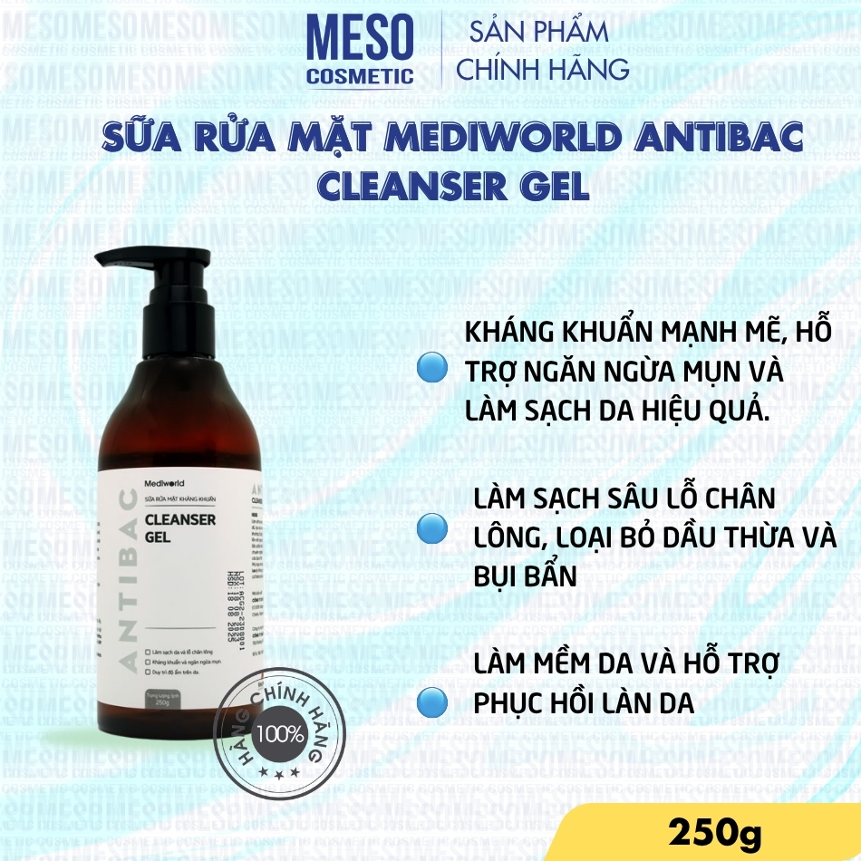 Sữa Rửa Mặt Mediworld Antibac Cleanser Gel 250g