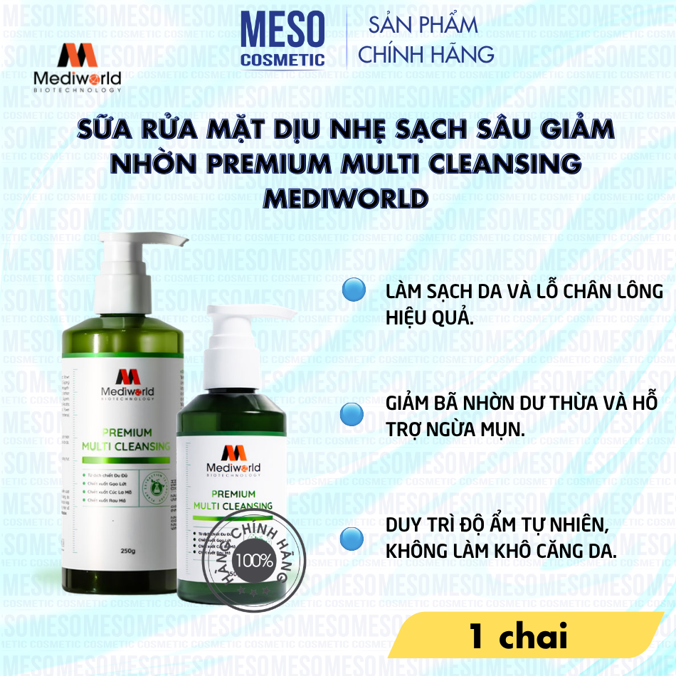 Sữa rửa mặt 2 trong 1 Mediworld Premium Multi Cleansing