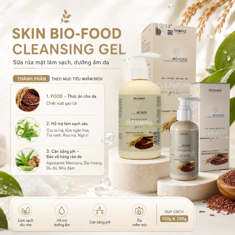 Sữa rửa mặt dưỡng ẩm Mediworld Cleansing Gel