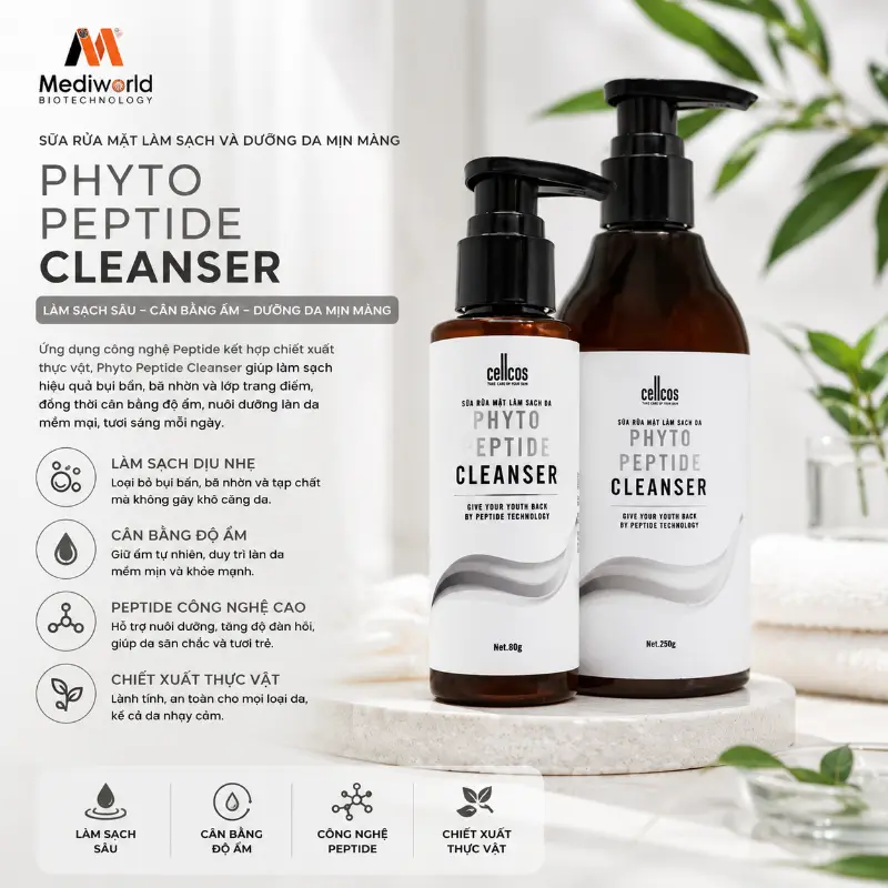 Sữa rửa mặt làm sạch da Mediworld Phyto Peptide Cleanser