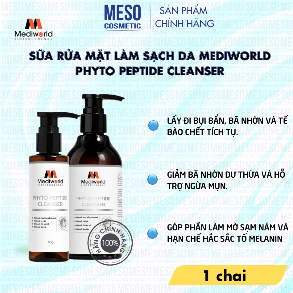 Sữa rửa mặt làm sạch da Mediworld Phyto Peptide Cleanser