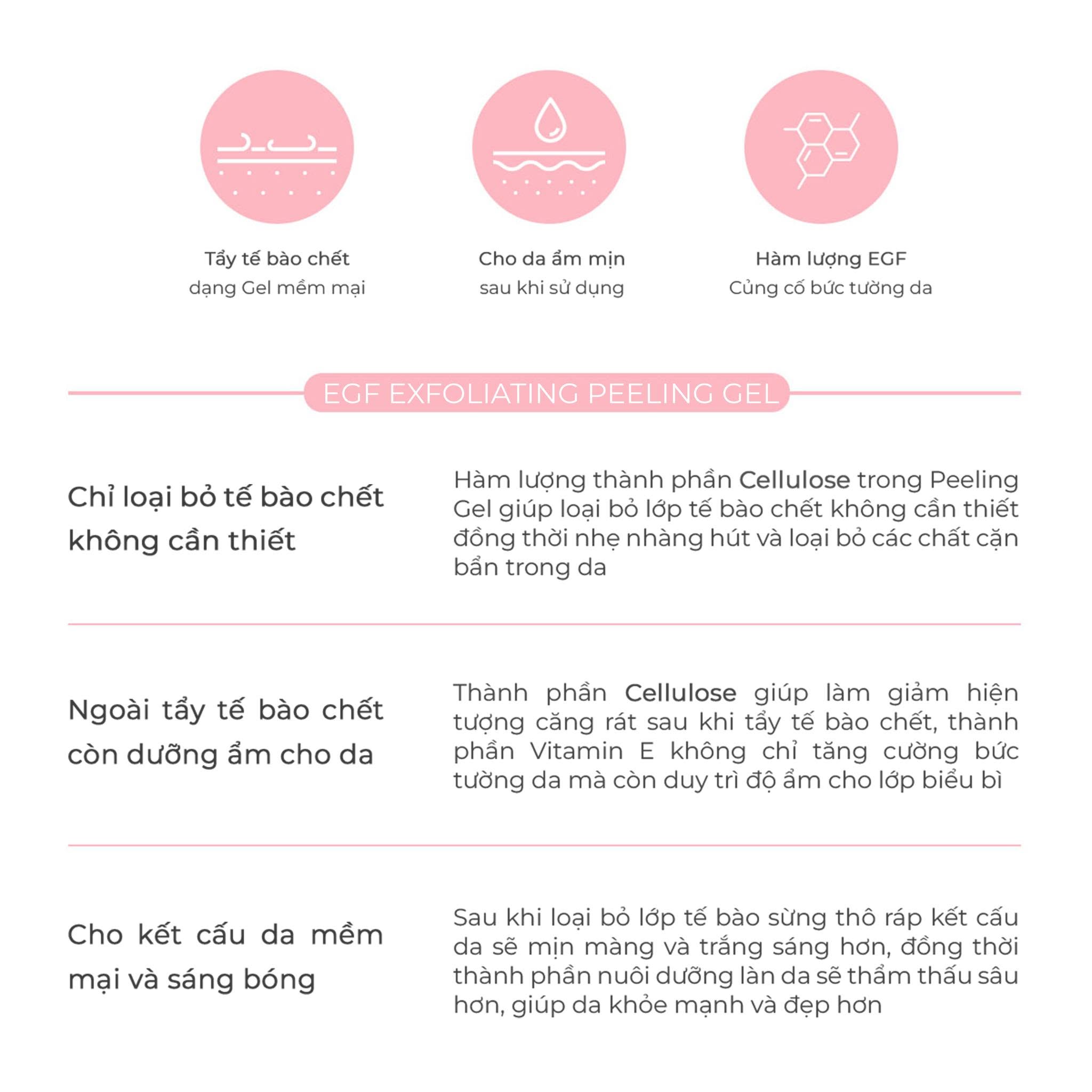 Tẩy da chết vật lý EGF Exfoliating Peeling Gel Dr.Hedison 170ml