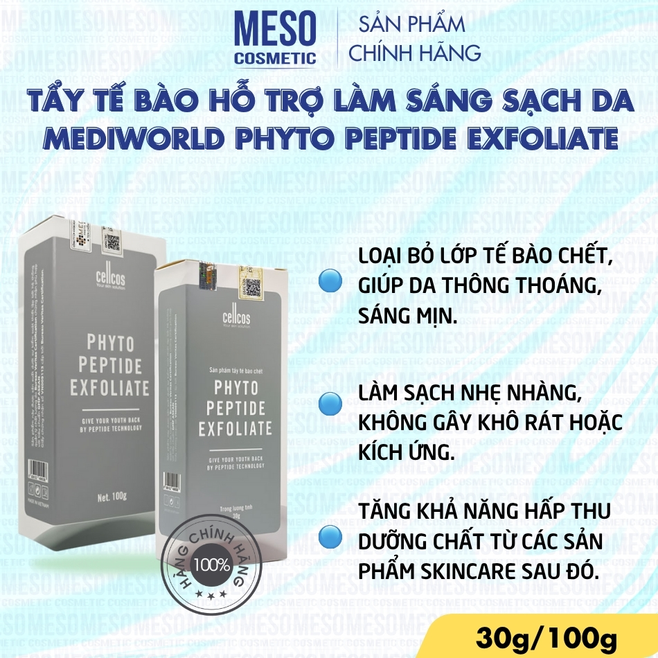 Tẩy tế bào hỗ trợ làm sáng sạch da Mediworld Phyto Peptide Exfoliate