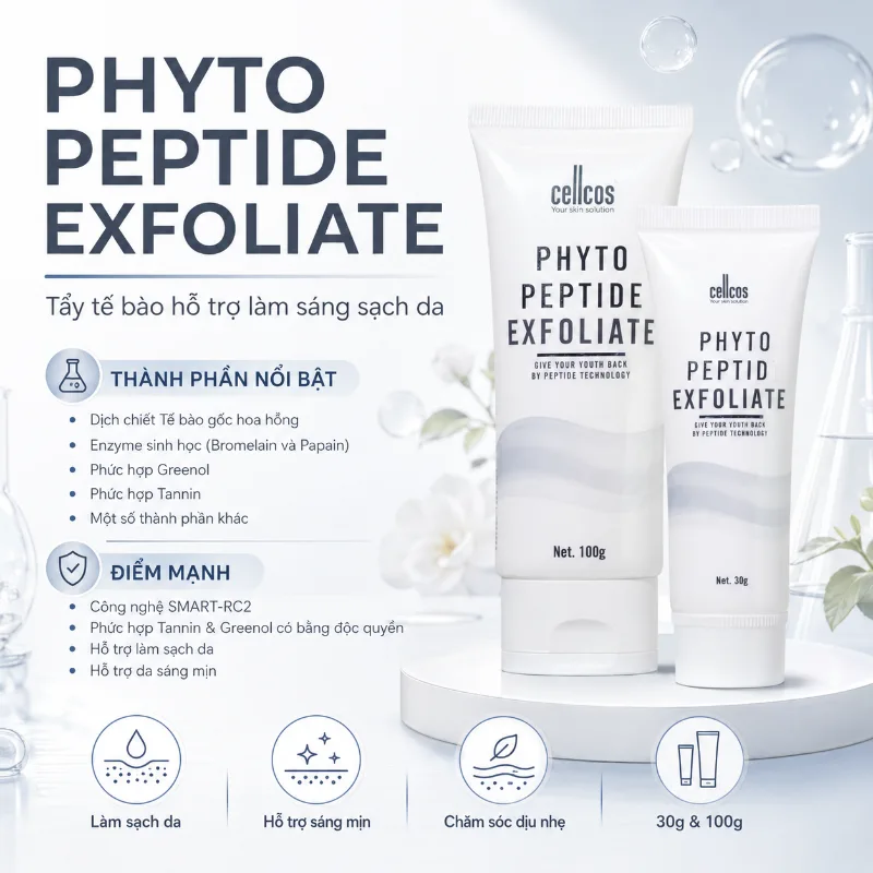 Tẩy tế bào hỗ trợ làm sáng sạch da Mediworld Phyto Peptide Exfoliate
