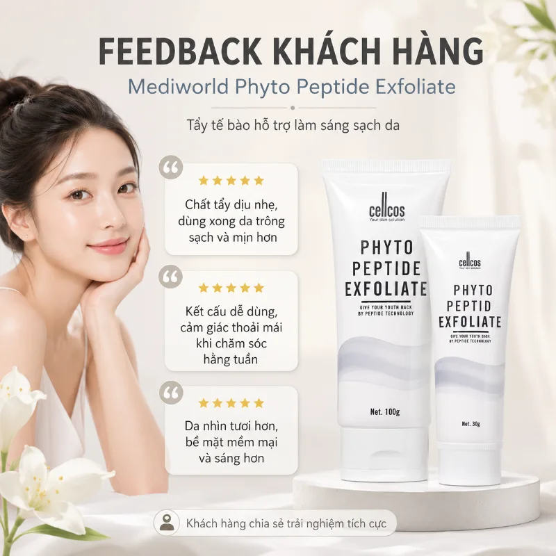 Tẩy tế bào hỗ trợ làm sáng sạch da Mediworld Phyto Peptide Exfoliate
