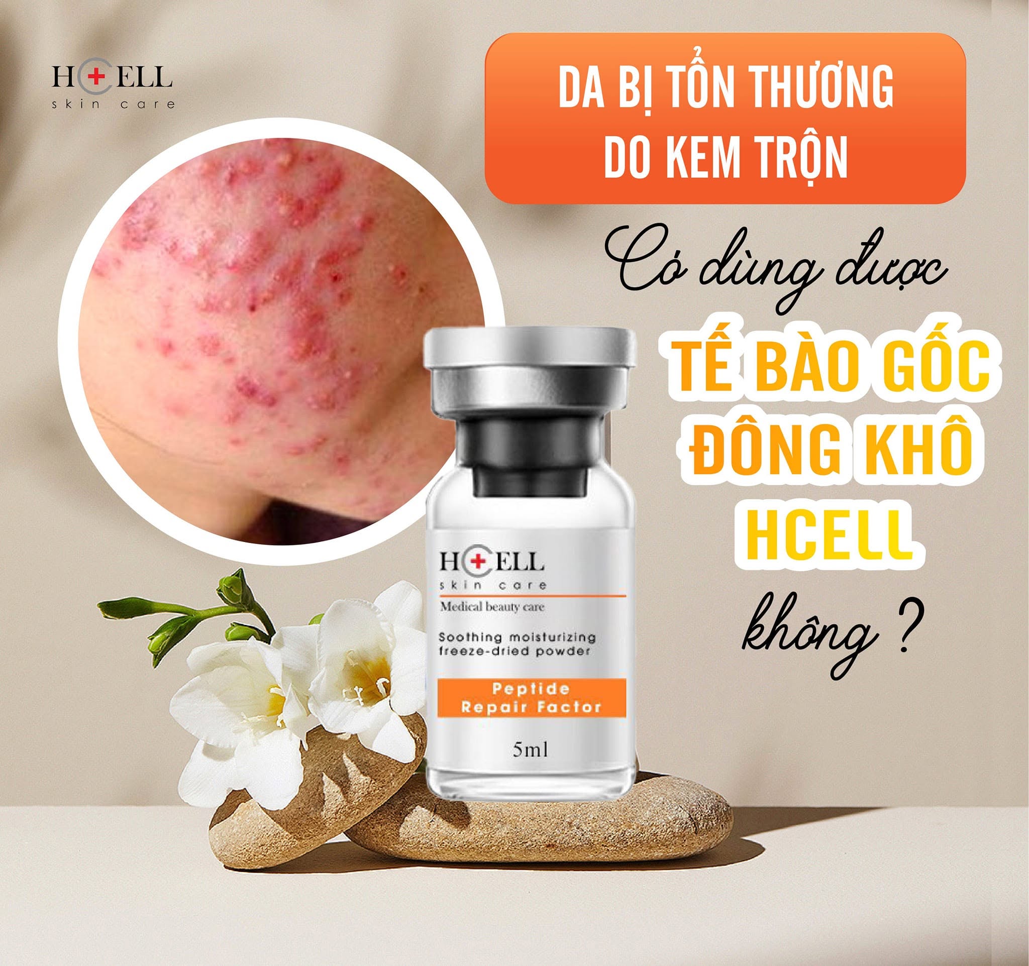 Tế Bào Gốc Hcell Đông Khô Peptide Repair Factor nuôi dưỡng, tái tạo phục hồi da