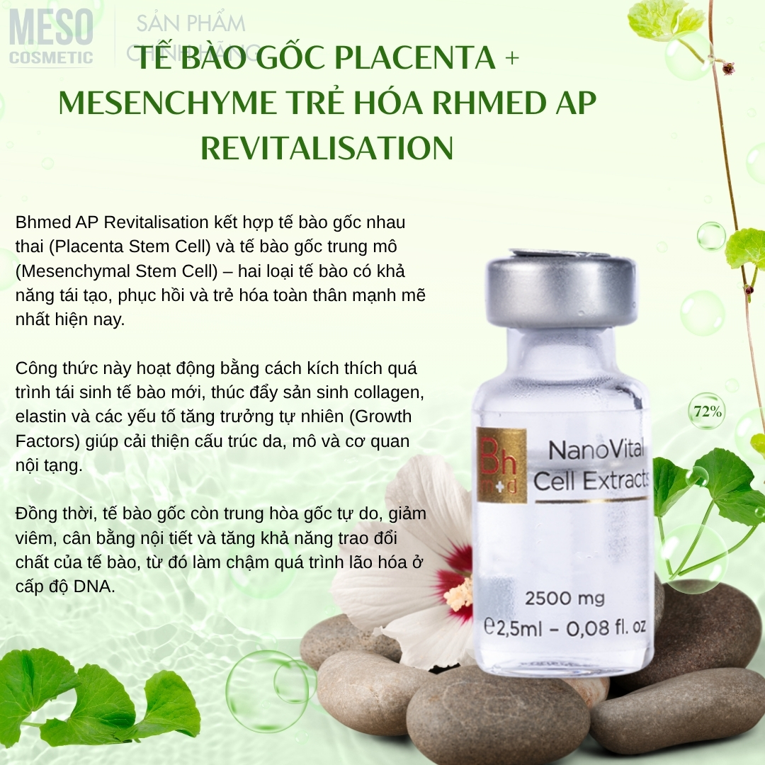 Tế bào gốc Placenta + Mesenchyme trẻ hóa Rhmed AP Revitalisation