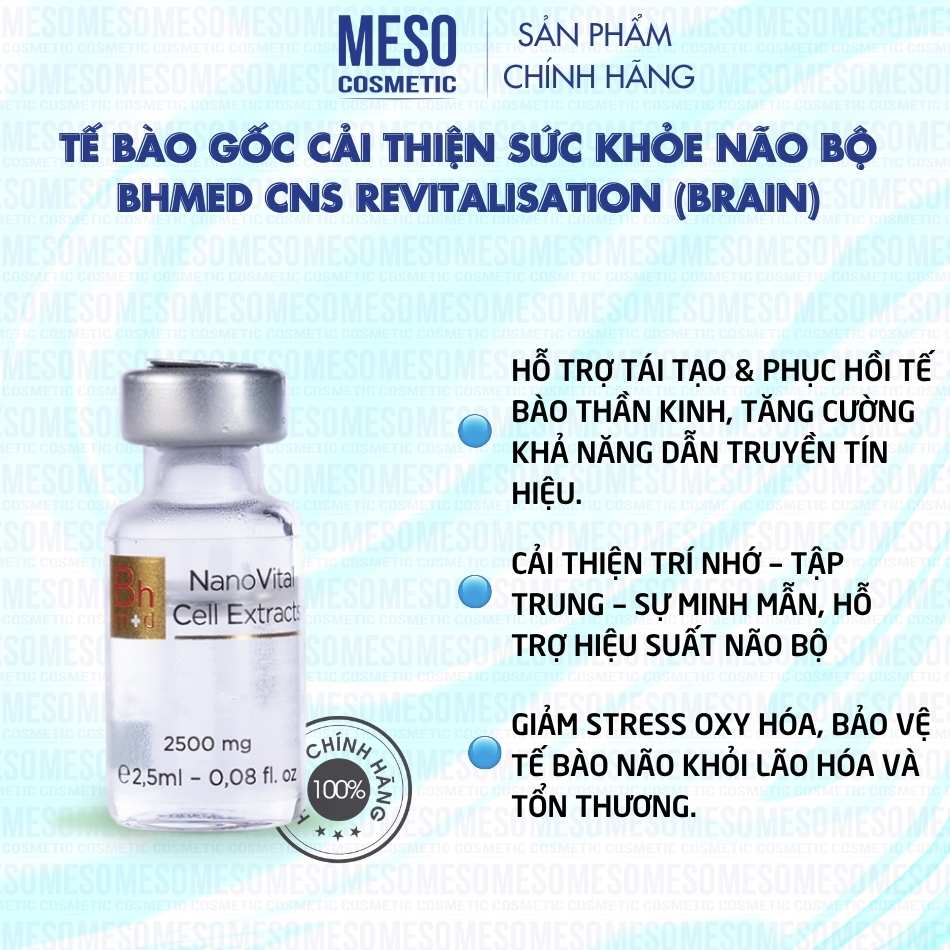 Tế bào gốc cải thiện sức khỏe não bộ Bhmed CNS Revitalisation (Brain)