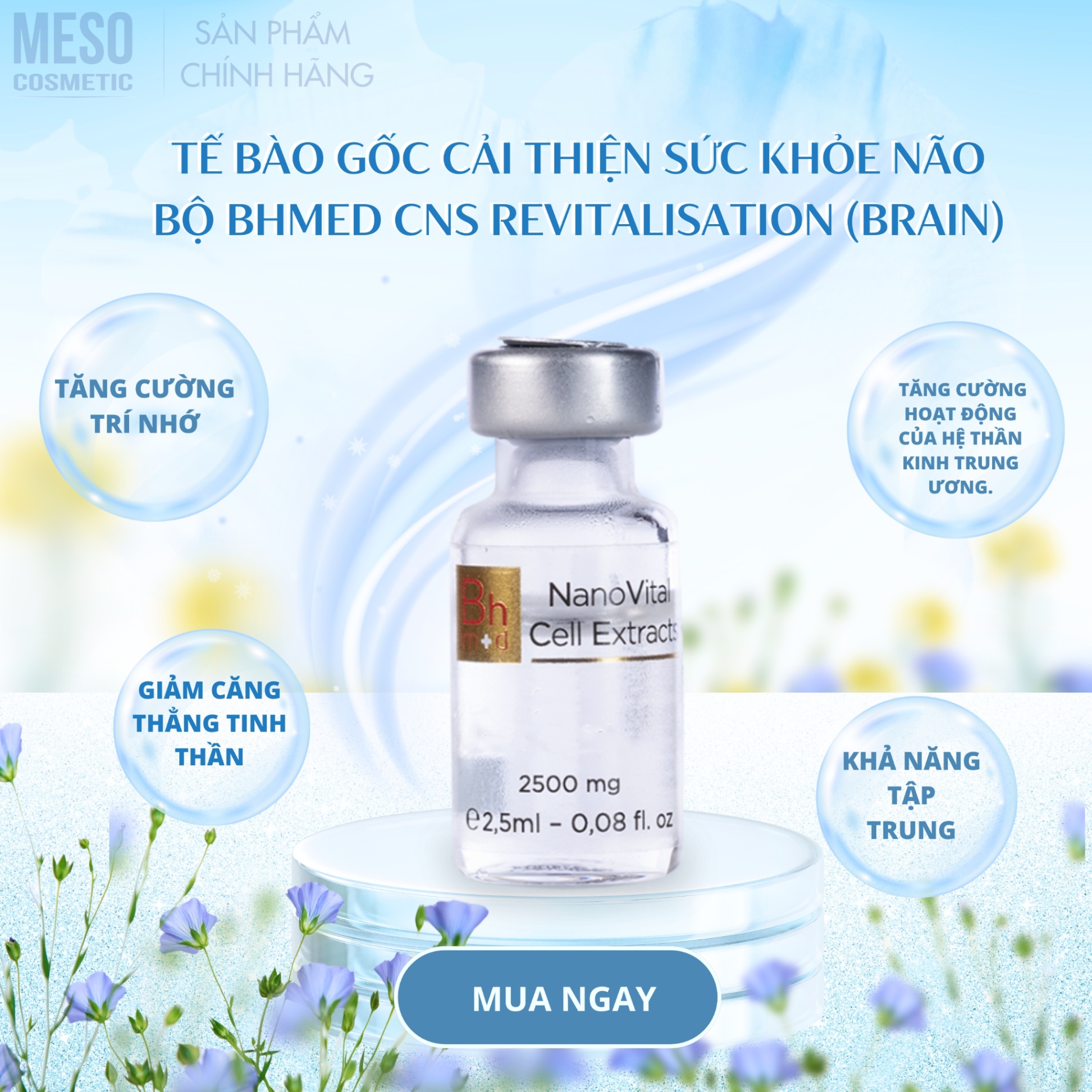 Tế bào gốc cải thiện sức khỏe não bộ Bhmed CNS Revitalisation (Brain)