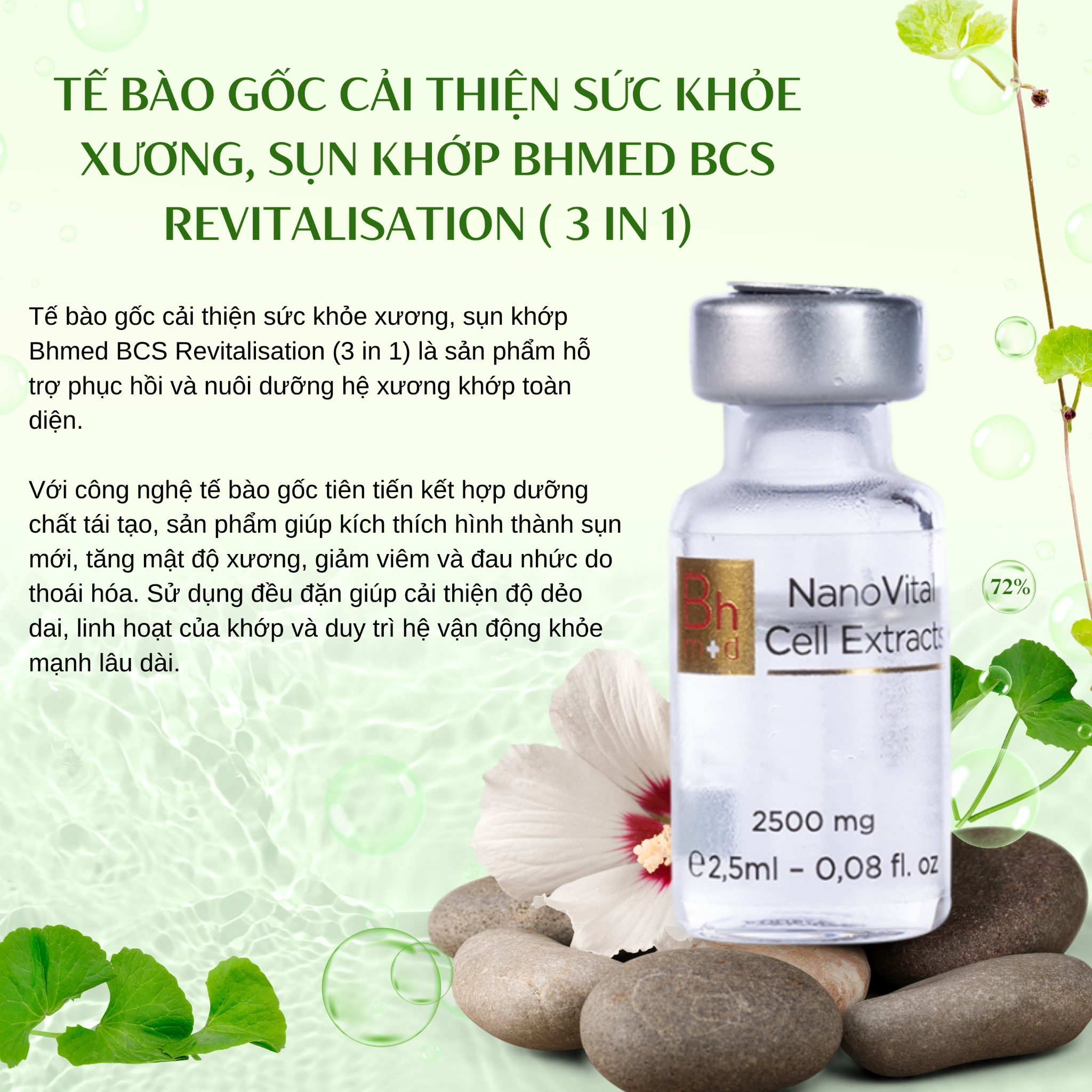 Tế bào gốc cải thiện sức khỏe xương, sụn khớp Bhmed BCS Revitalisation ( 3 in 1)