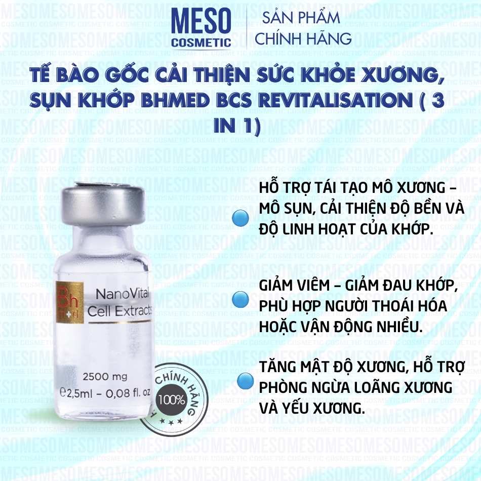 Tế bào gốc cải thiện sức khỏe xương, sụn khớp Bhmed BCS Revitalisation ( 3 in 1)