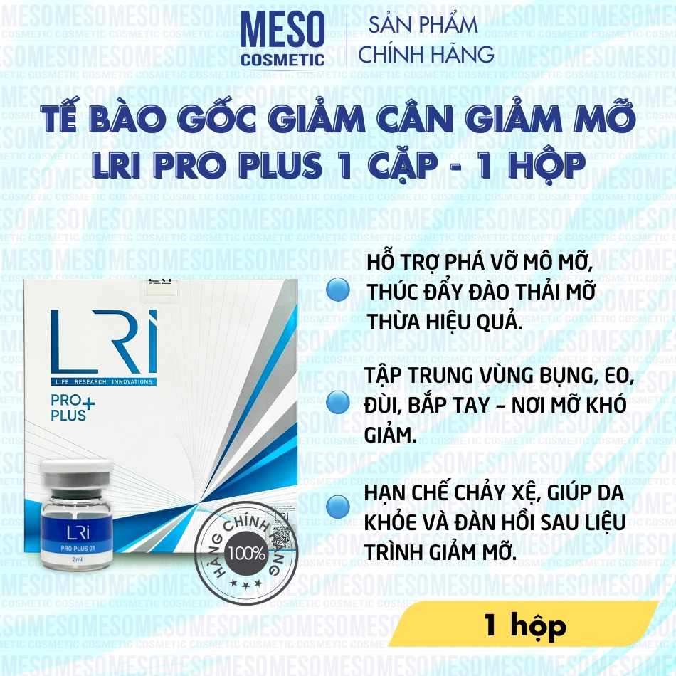 Tế bào gốc giảm cân giảm mỡ toàn thân Lri Pro - 1 cặp