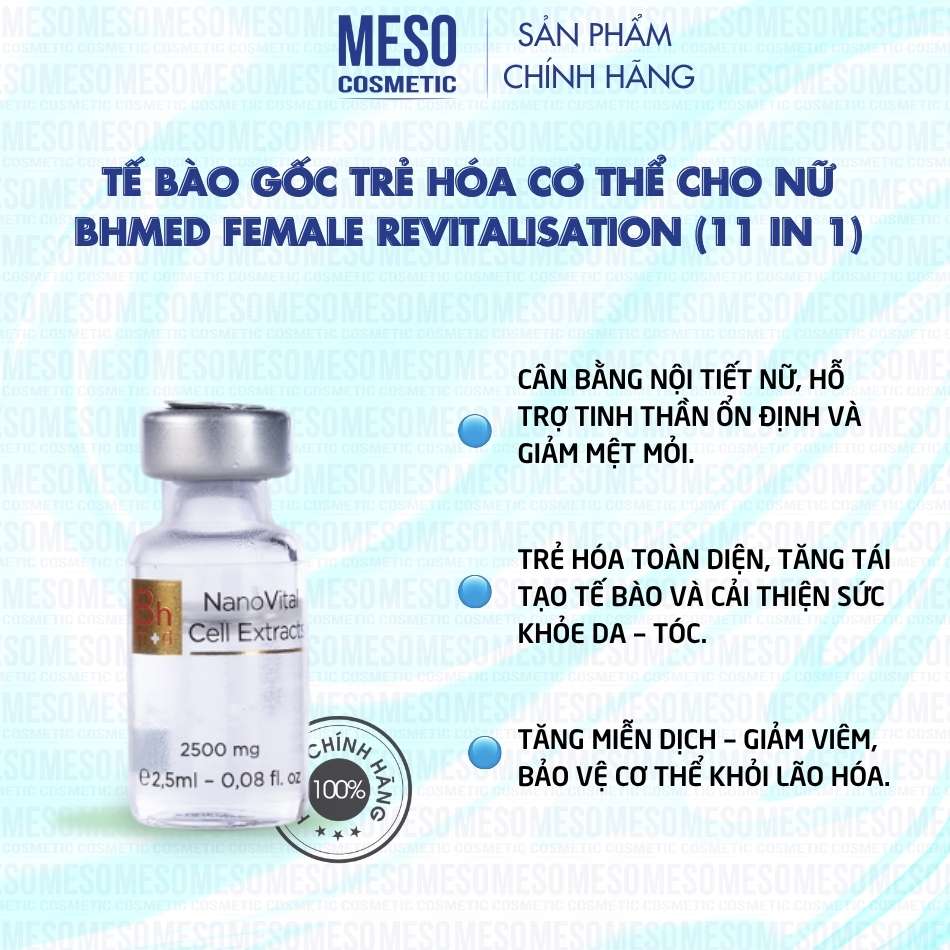 Tế bào gốc trẻ hóa cơ thể cho nữ Bhmed FEMALE Revitalisation (11 in 1)
