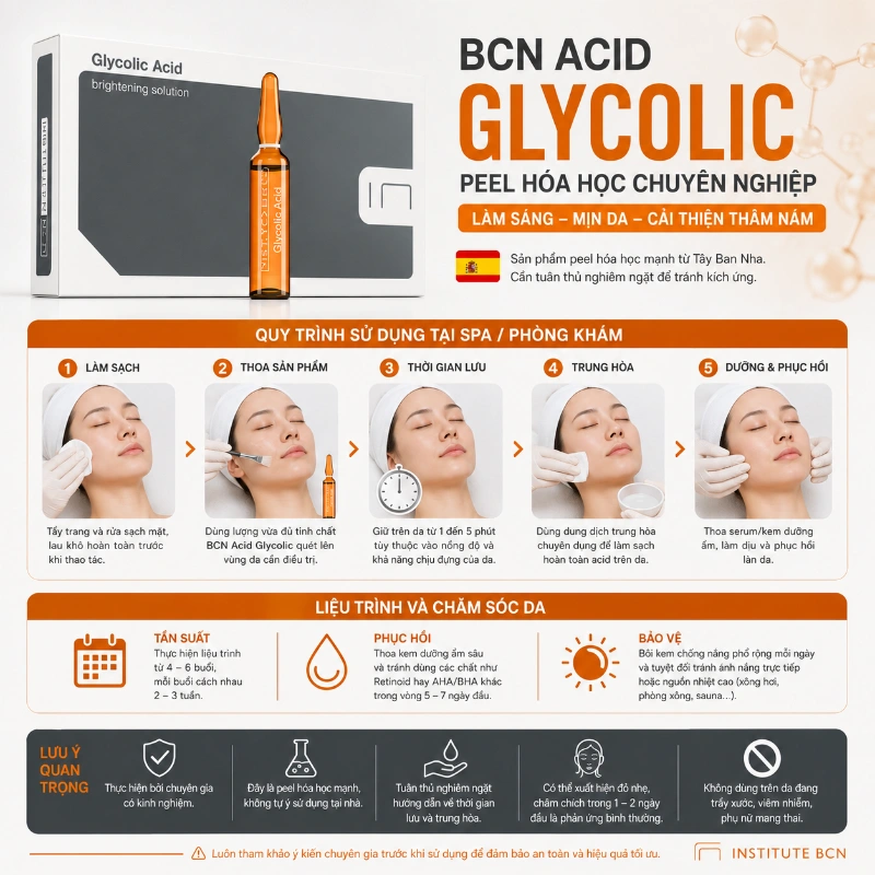 Tinh Chất BCN Acid Glycolic Tây Ban Nha trắng da mờ thâm mụn