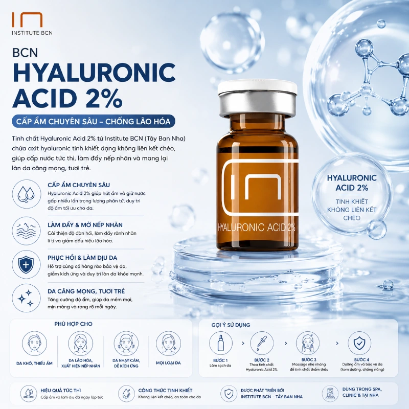 Tinh Chất BCN Tây Ban Nha Acid Hyaluronic 2% căng bóng, trẻ hoá da
