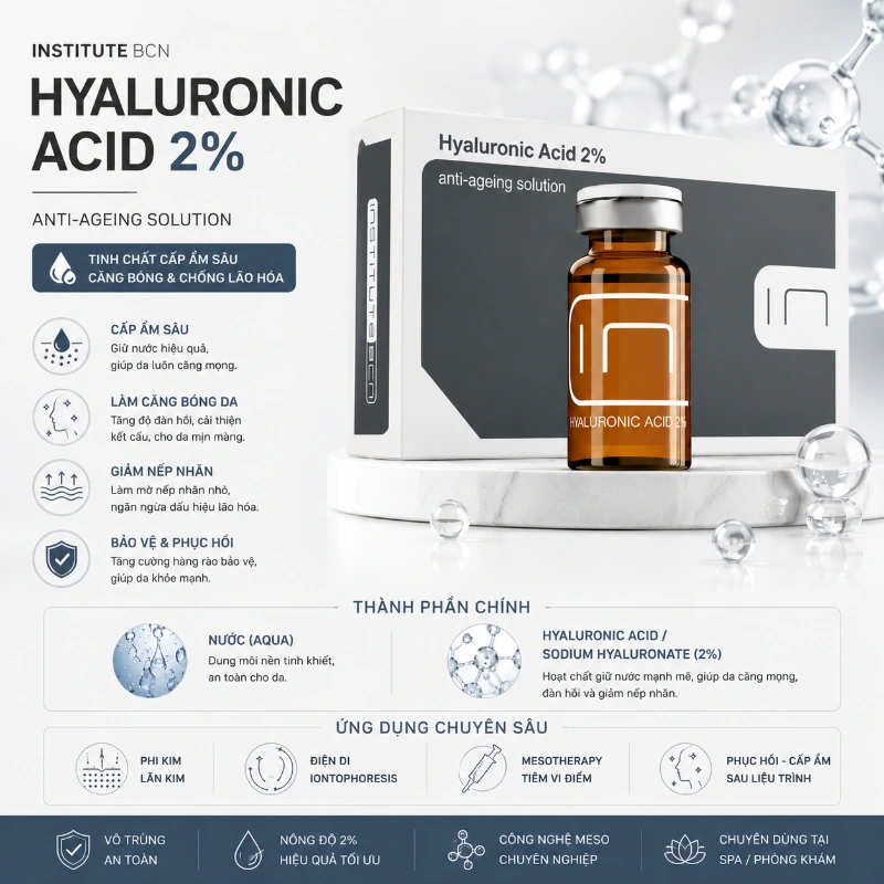 Tinh Chất BCN Tây Ban Nha Acid Hyaluronic 2% căng bóng, trẻ hoá da