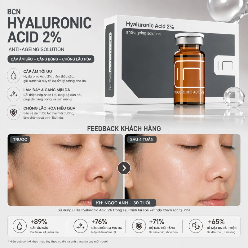 Tinh Chất BCN Tây Ban Nha Acid Hyaluronic 2% căng bóng, trẻ hoá da