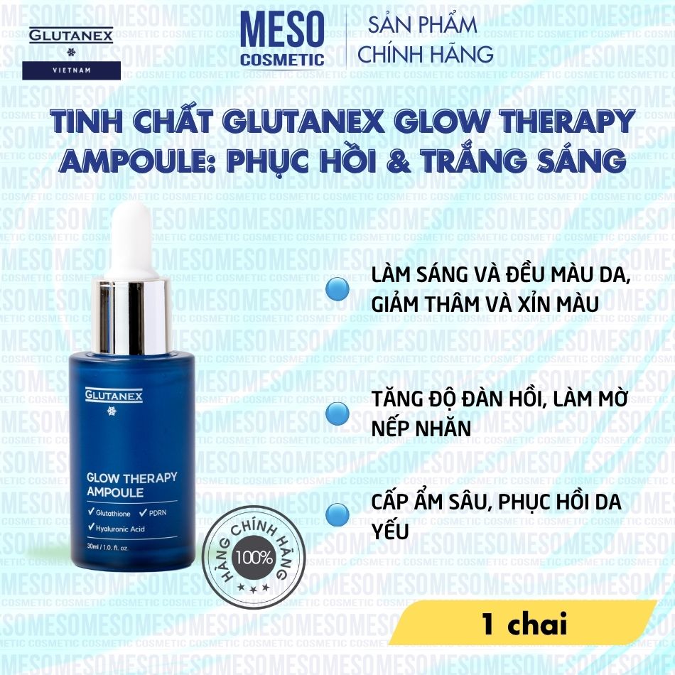 Tinh Chất Phục Hồi & Trắng Sáng Glutanex Glow Therapy Ampoule