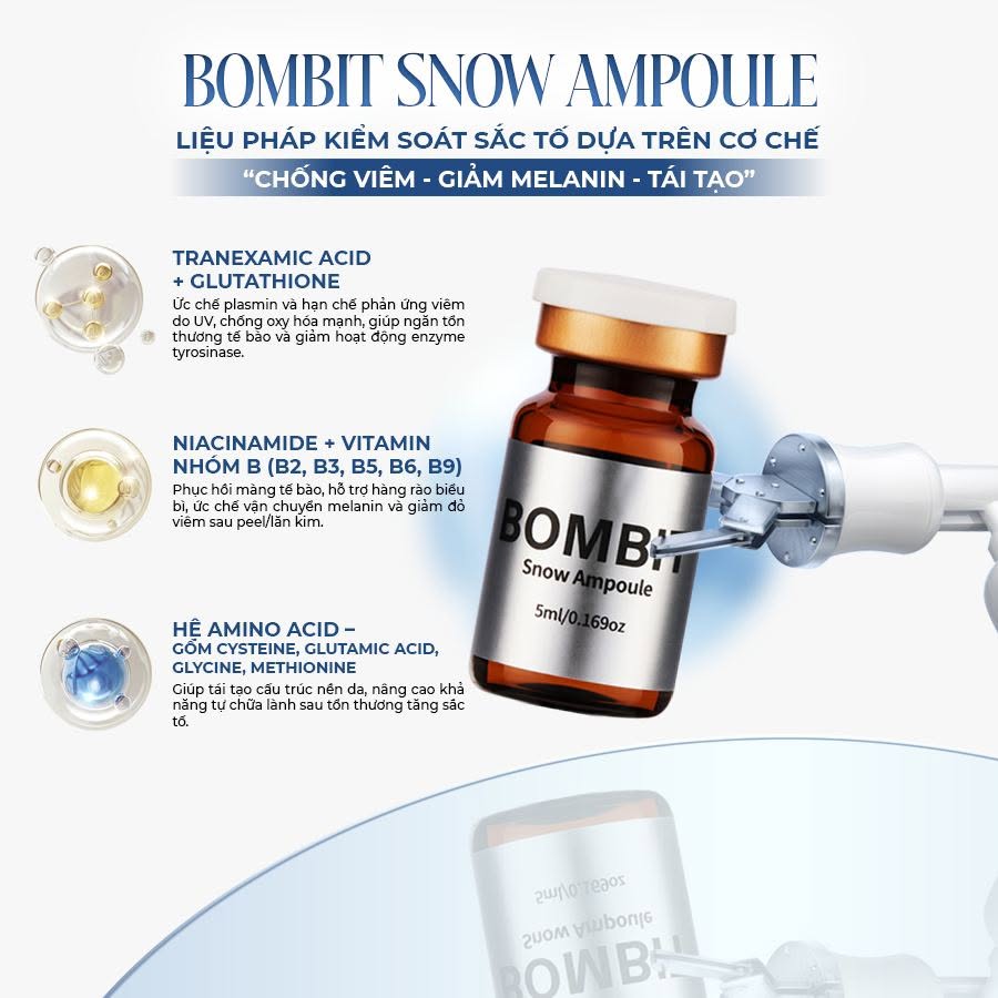 Tinh Chất Hỗ Trợ Điều Trị Nám, Sạm Và Làm Sáng Da BOMBIT Snow Meso