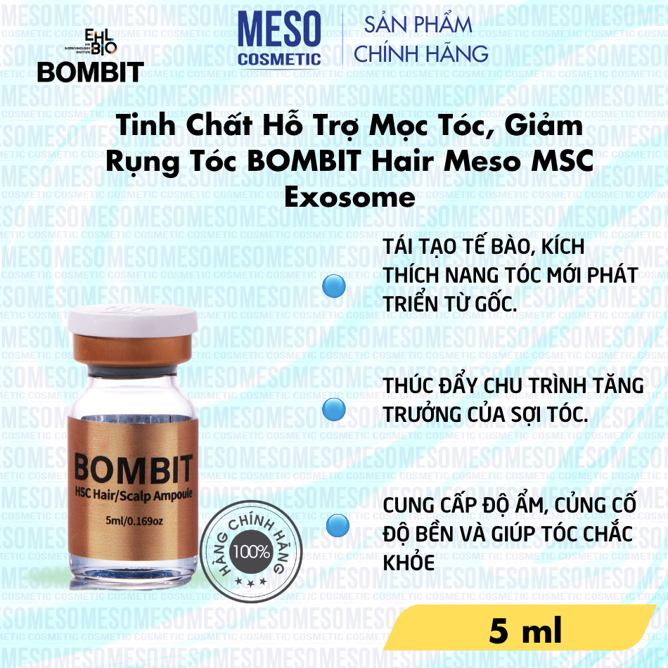 Tinh Chất Hỗ Trợ Mọc Tóc, Giảm Rụng Tóc BOMBIT Hair Meso MSC Exosome