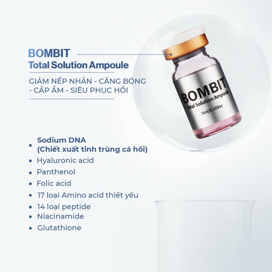 Tinh Chất Hỗ Trợ Trẻ Hóa, Phục Hồi Và Căng Bóng Da BOMBIT Total Solution Ampoule