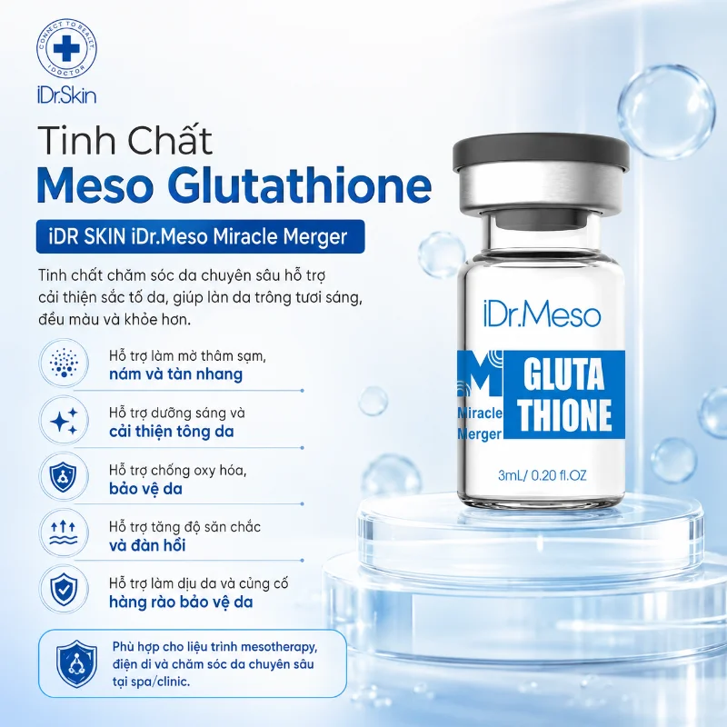 Tinh Chất Meso Glutathione iDr.Skin iDr.Meso Miracle Merger - Hỗ Trợ Mờ Nám, Dưỡng Sáng Da