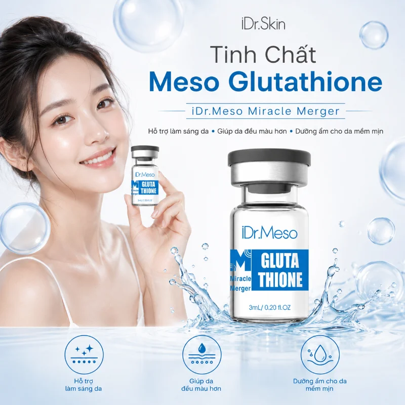 Tinh Chất Meso Glutathione iDr.Skin iDr.Meso Miracle Merger - Hỗ Trợ Mờ Nám, Dưỡng Sáng Da
