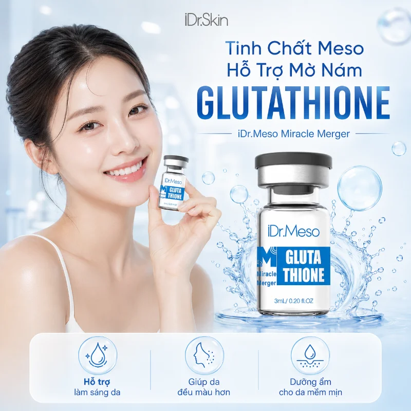 Tinh Chất Meso Glutathione iDr.Skin iDr.Meso Miracle Merger - Hỗ Trợ Mờ Nám, Dưỡng Sáng Da