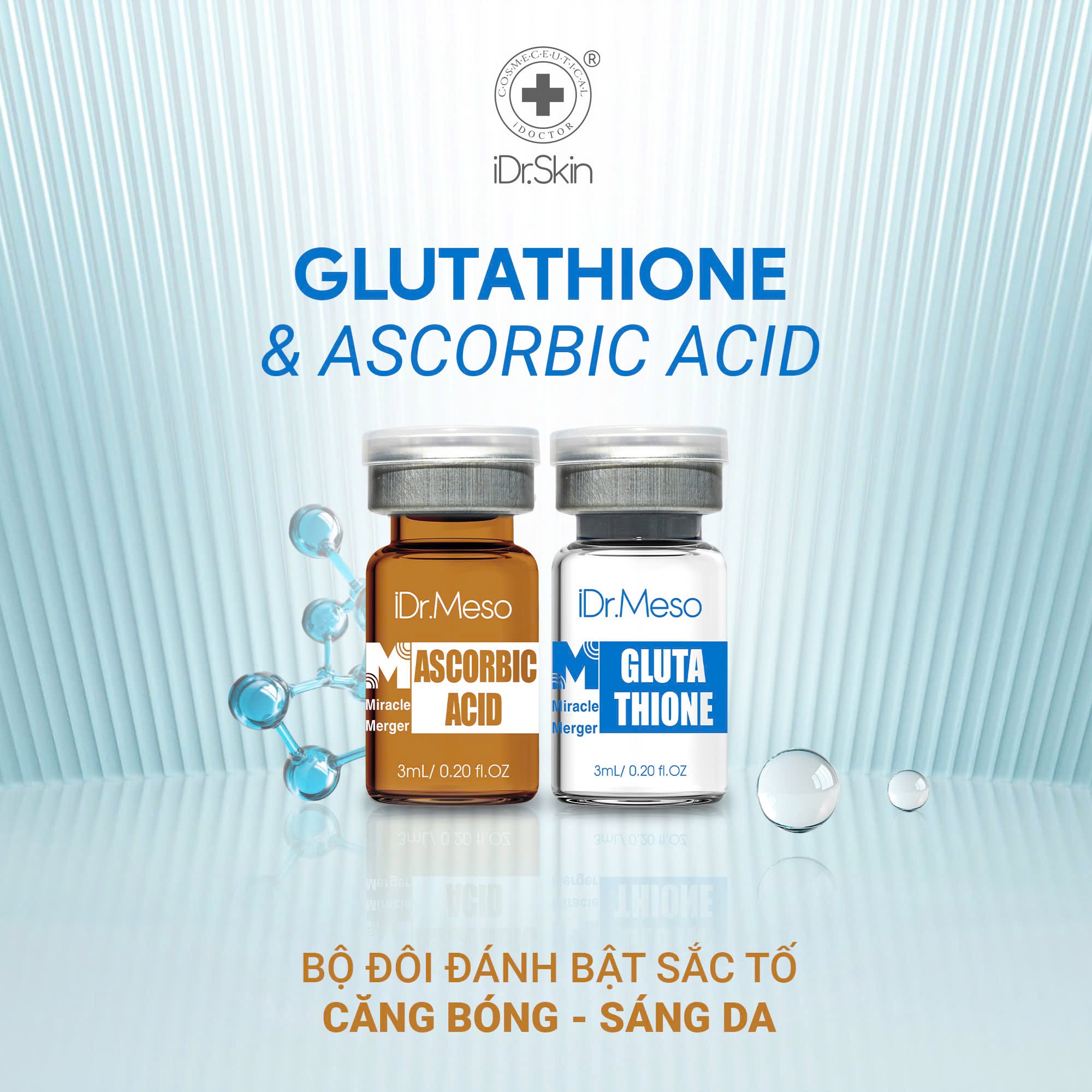Tinh Chất Meso Glutathione iDr.Skin iDr.Meso Miracle Merger - Hỗ Trợ Mờ Nám, Dưỡng Sáng Da