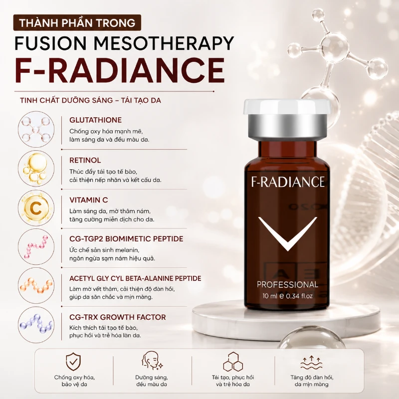 Tinh chất mờ nám tàn nhang và thâm mụn Fusion F – Radiance 10ml