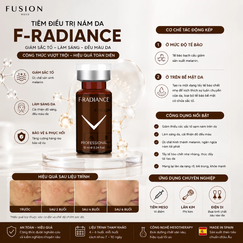 Tinh chất mờ nám tàn nhang và thâm mụn Fusion F – Radiance 10ml
