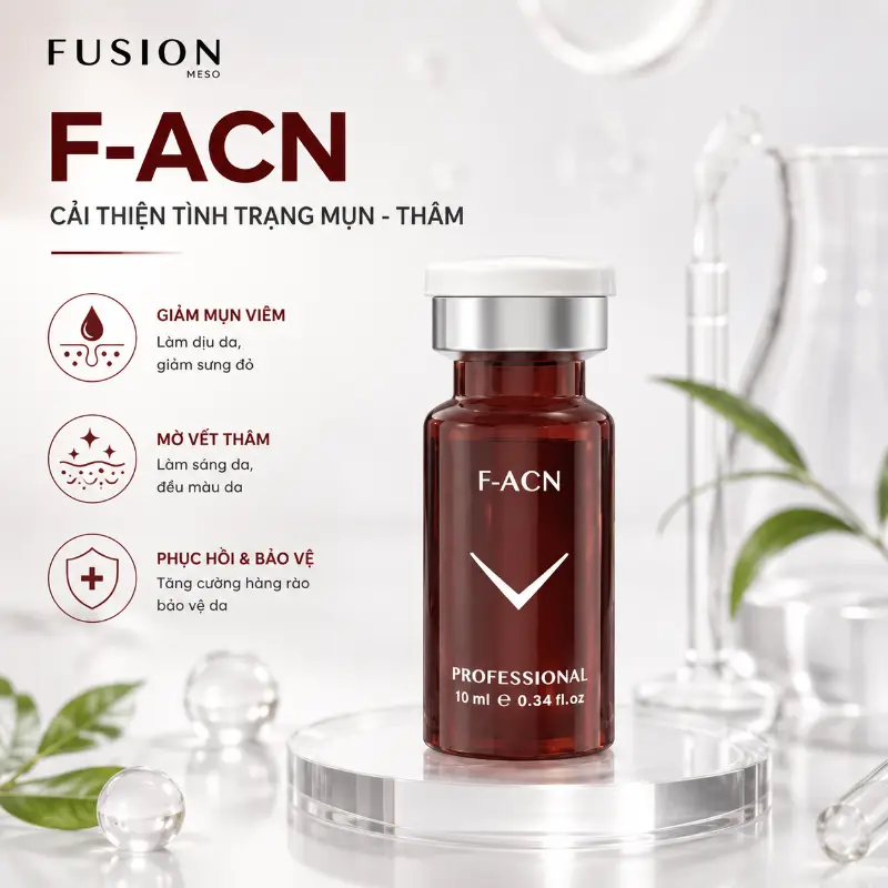 Tinh Chất Meso Hỗ Trợ Giảm Mụn, Cải Thiện Thâm & Kiểm Soát Dầu Nhờn Fusion Mesotherapy F-ACN 10ml Chính Hãngm Và Kiểm Soát Dầu Nhờn